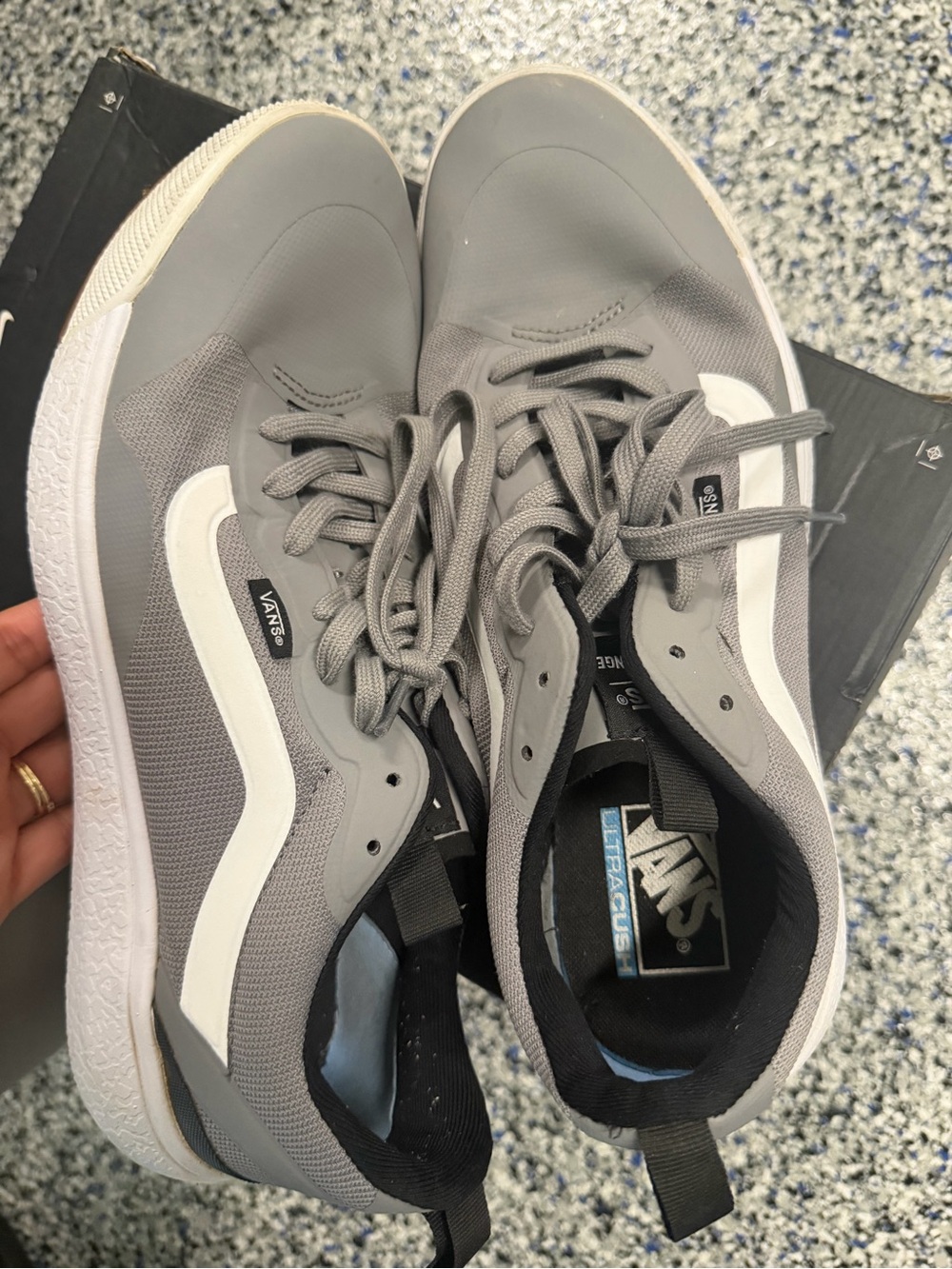 Vans Gray Sneakers with White Side Stripe - Picture 5 of 5